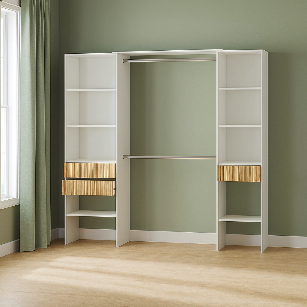 Armario Vestidor 0E8559A acabado blanco/pizarra 1,87 x 1,90 x 0,40