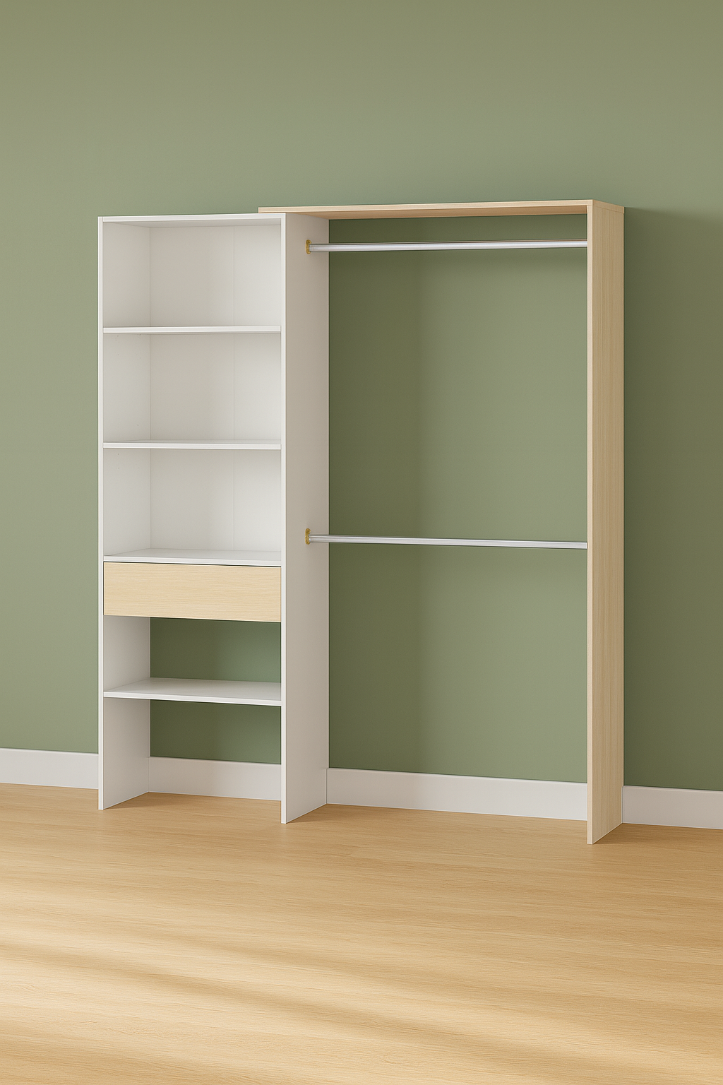 Armario Vestidor blanco/madera 1,90cm