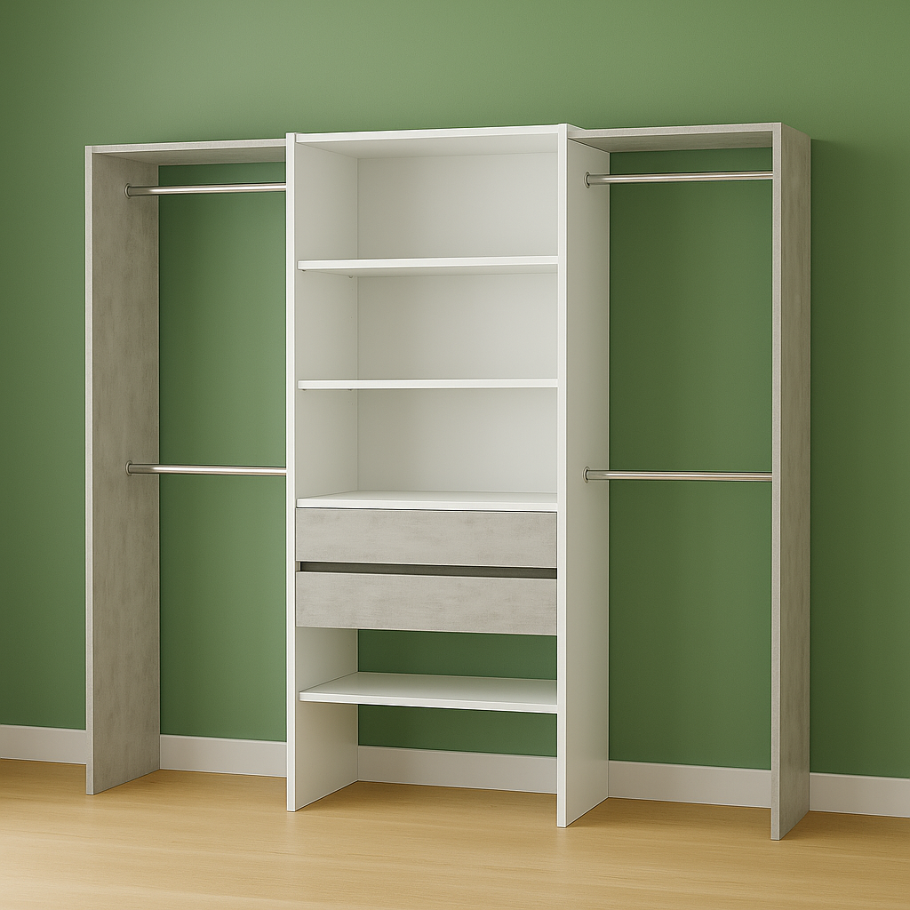 Armario Vestidor 0L8552A acabado blanco/pizarra 2,02 x 1,79 x 0,50